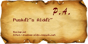 Puskás Aldó névjegykártya